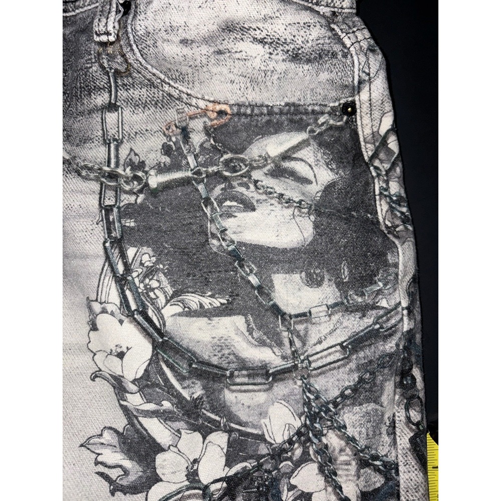 Preme Streetwear Jorts Shorts With Printed On Flowers Chains Face Size 40w - Picture 5 of 9